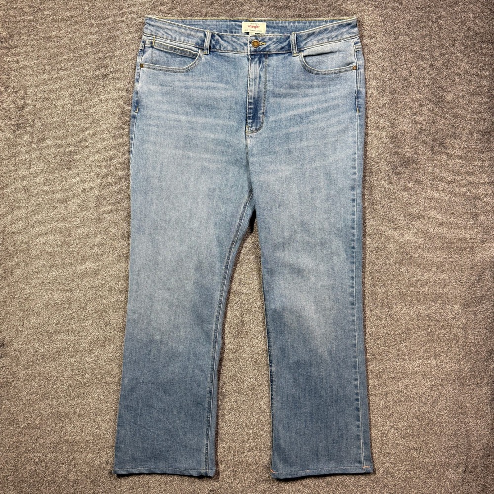 Wrangler Jeans Womens 16‎ High Rise Bootcut Blue Medium Wash Stretch Denim
